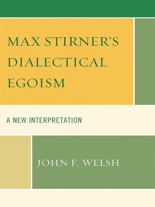 Cover image for Max Stirner's Dialectical Egoism